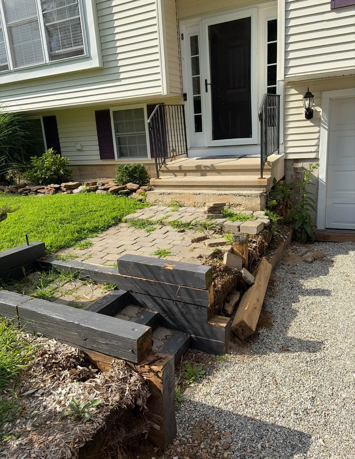 Gallery photos for Front Entry Staircase Replaced With Pavers and a Solid Landing: Image #1